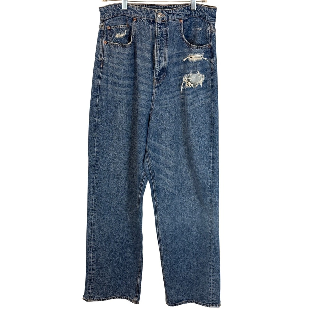 American Eagle Size 16 Regular Button Fly Super High-Rise‎ Straight Jeans